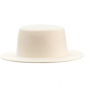 Boater hat white felt