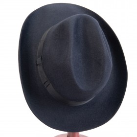 Шляпа fedora classic темно-синяя с высокой тульей Tonak