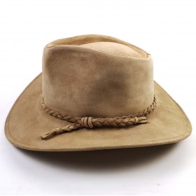 Brown leather hat